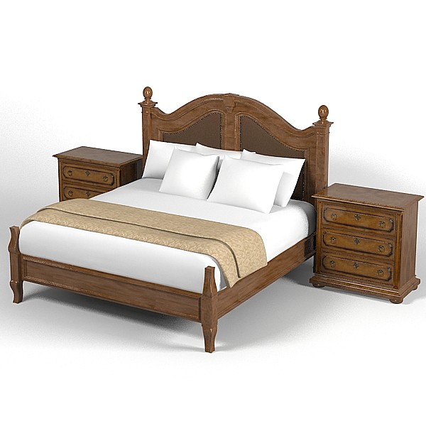 henredon classic traditional 3d max - Henredon Classic Traditional Country Bedroom Set Bed  Nightstand by archstyle